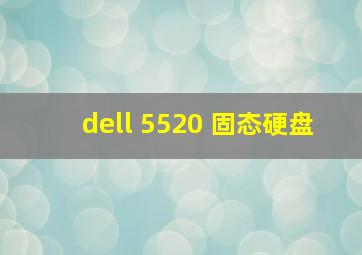 dell 5520 固态硬盘